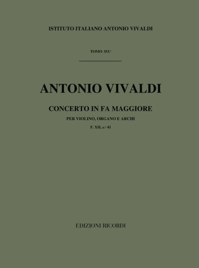 Concerto in Fa Maggiore F. 12 n. 41 VIVALDI Partition Grand format
