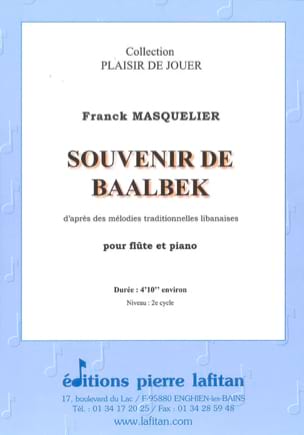 Souvenir de Baalbek Franck Masquelier Partition Flûte traversière