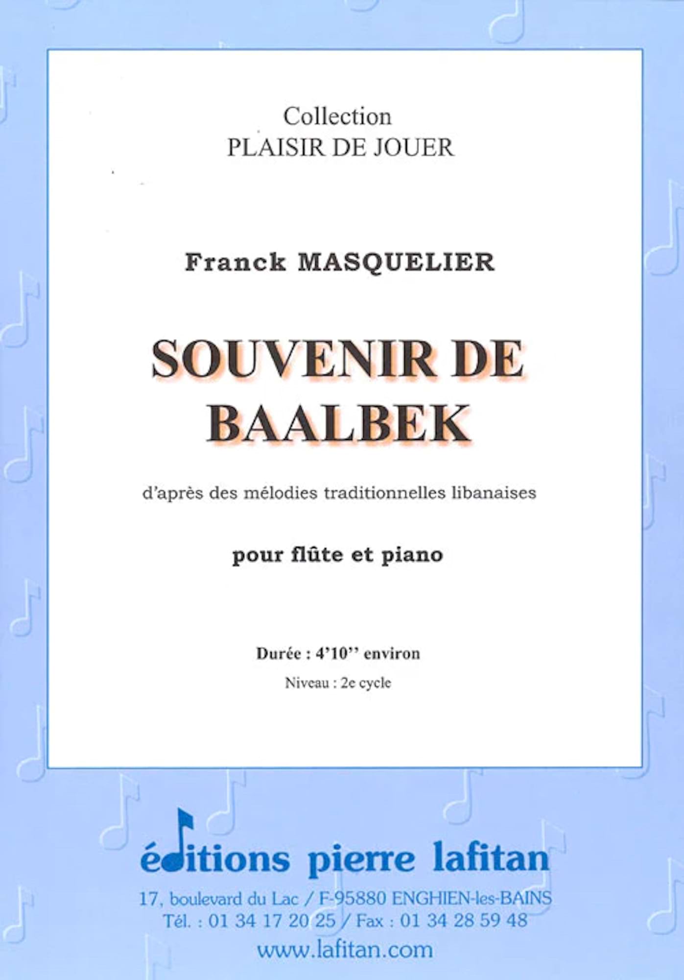 Souvenir de Baalbek - Franck Masquelier - Partition
