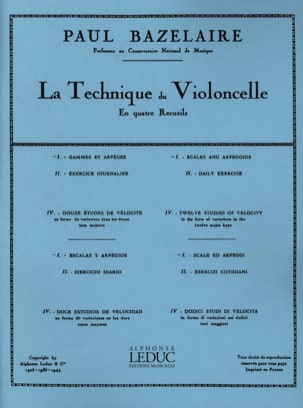 Gammes et arpèges Technique du violoncelle - Recueil 1
