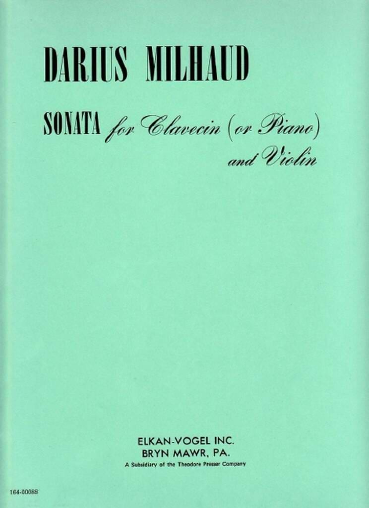 Sonata - Clavecin violon MILHAUD Partition Violon