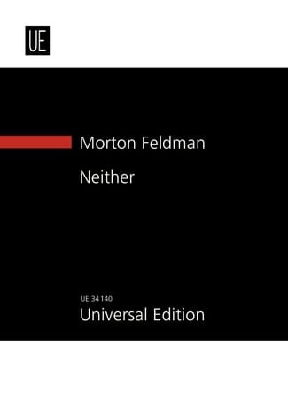 Neither Fassung Pomarico New study score - Morton Feldman - Partition
