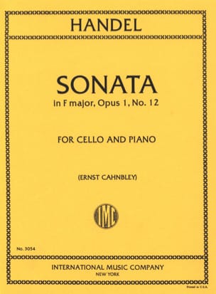 Sonata in F major op. 1 n° 12 HAENDEL Partition Violoncelle