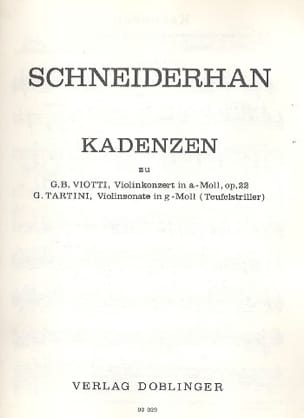 Kadenzen Viotti - Tartini Wolfgang Schneiderhan Partition Violon