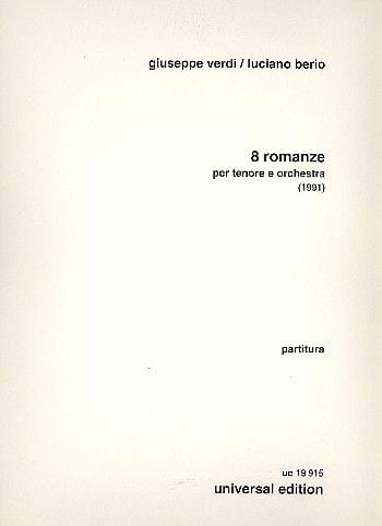 8 romanze - Tenore e orchestra VERDI Partition Grand format