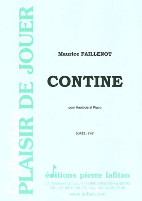 Contine Maurice Faillenot Partition Hautbois