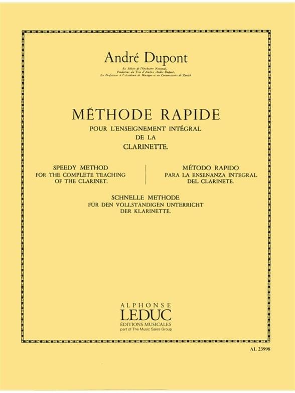 Methode De Clarinette A. Dupont Partition Clarinette