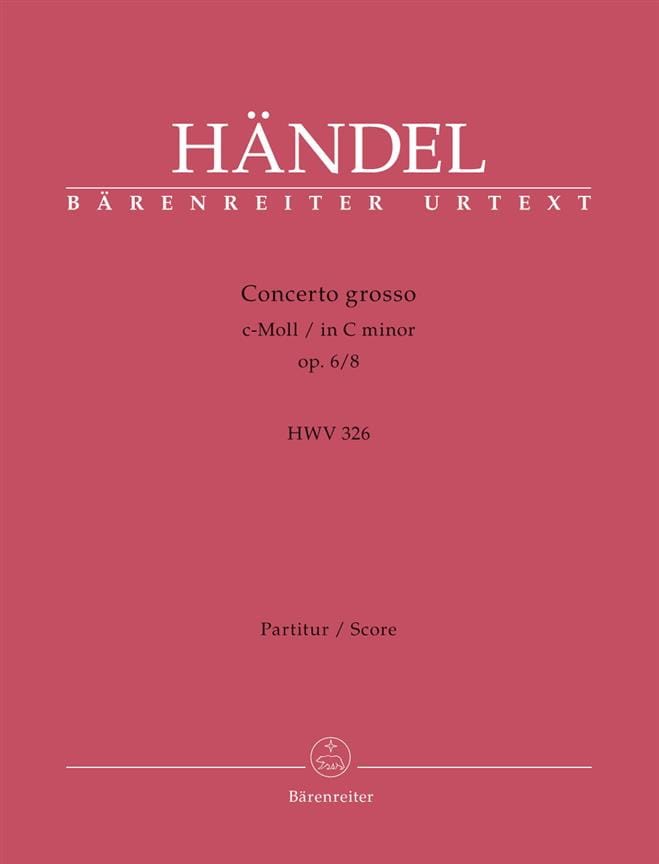 Concerto grosso c-moll op. 6/8 - partitur - HAENDEL - Partition