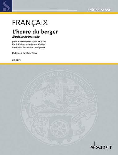 L'heure du berger - 8 vents, piano - Score - FRANÇAIX - Partition