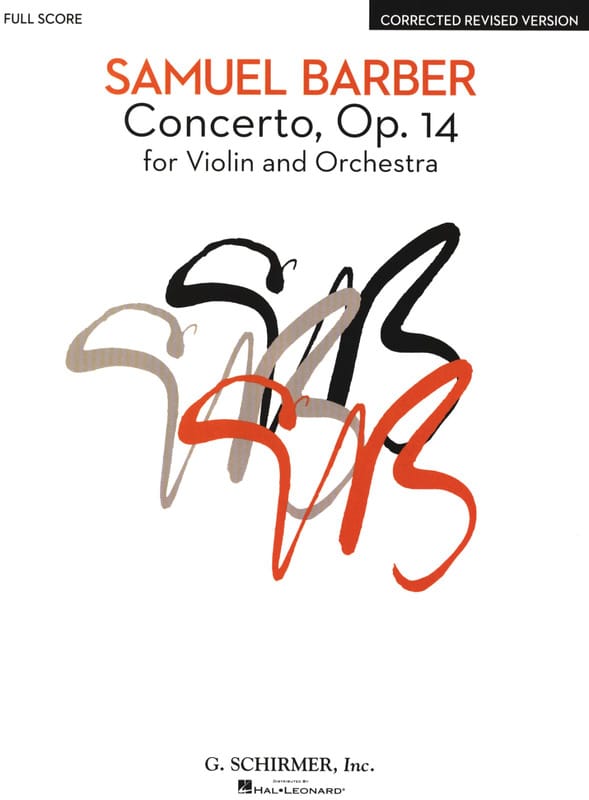 Concerto pour Violon et Orchestre Op. 14 BARBER Partition Grand format