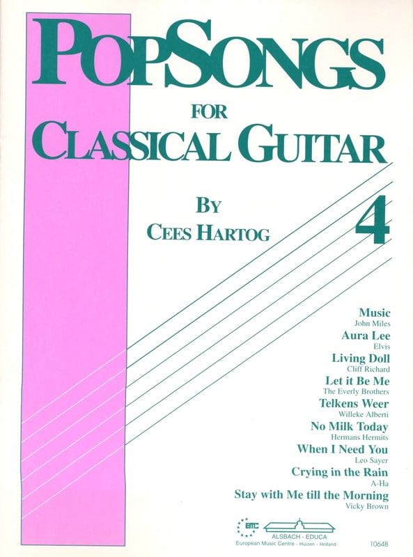 Pop Songs For Classical Guitar Volume 4 Cees Hartog Partition Guitare