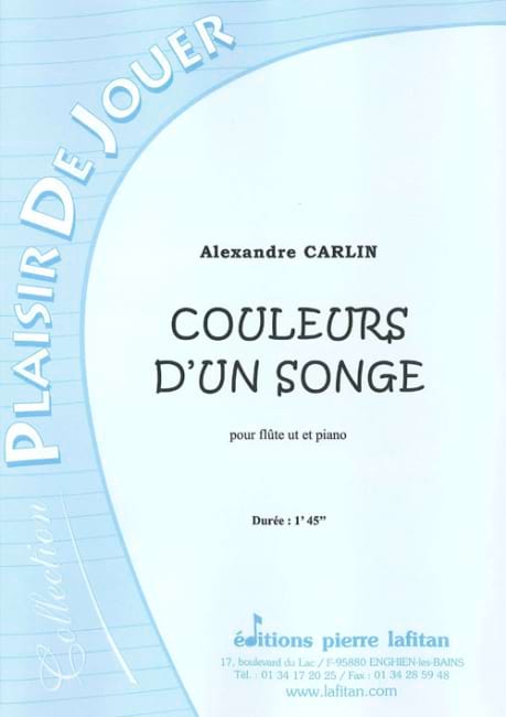 Couleurs D'un Songe Alexandre Carlin Partition Flûte traversière