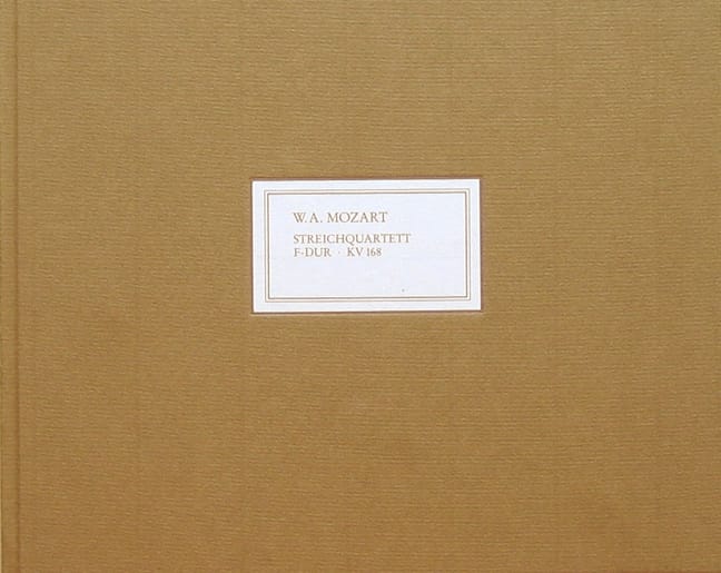 Quatuor A Cordes en Fa Majeur K. 168 MOZART Partition Grand format