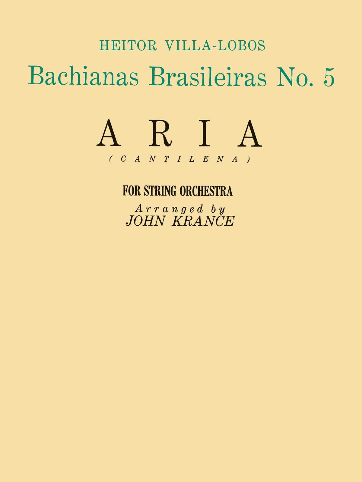 Bachianas brasileiras n° 5 / Aria - VILLA-LOBOS - Partition