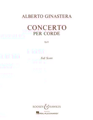 Concerto per corde op. 33 - Full Score - GINASTERA - Partition