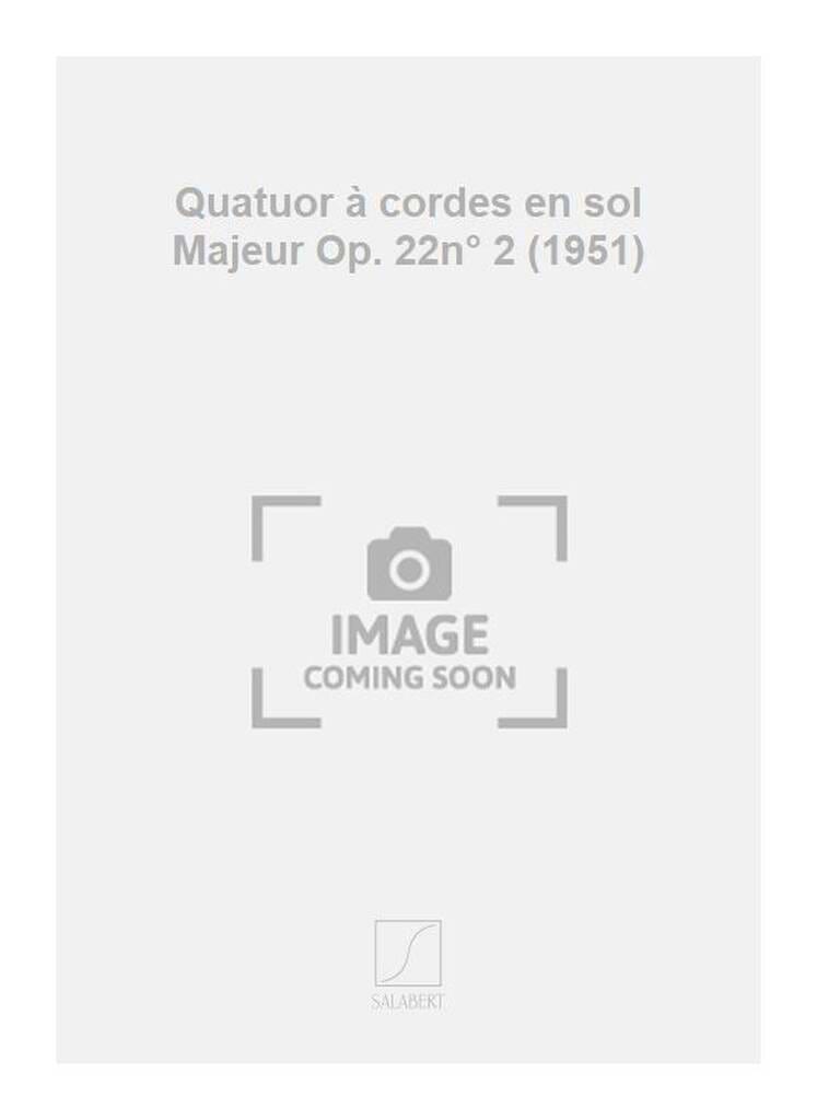 Quatuor n° 2 en sol majeur op. 22 n° 2 - Parties - ENESCO - Partition