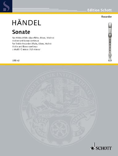 Sonate c-moll - Altblockflöte Violine Bc HAENDEL Partition