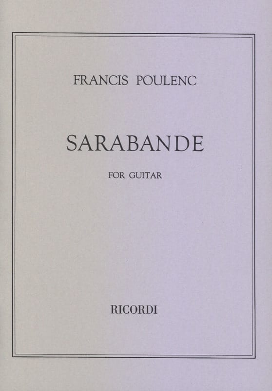 Sarabande - Guitare POULENC Partition Guitare