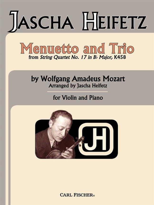Menuetto Mozart Wolfgang Amadeus / Heifetz Jascha Partition Violon