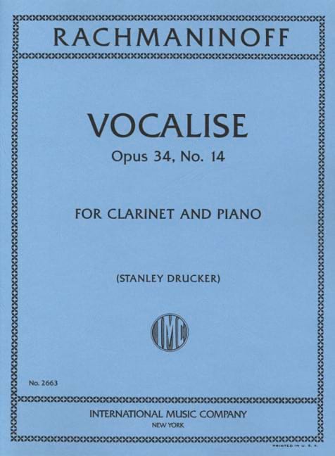 Vocalise op. 34/14 Serge Rachmaninoff Partition