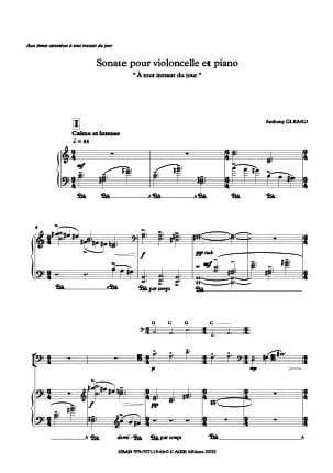 Sonate - Violoncelle Anthony Girard Partition Violoncelle