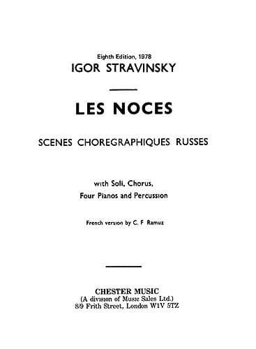Les Noces M/S - Conducteur - Tirage D'archive. - STRAVINSKY