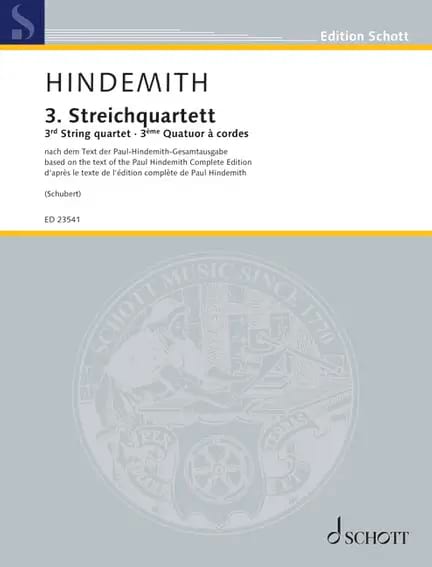 Quatuor à cordes n° 3 - Conducteur et Parties - HINDEMITH - Partition