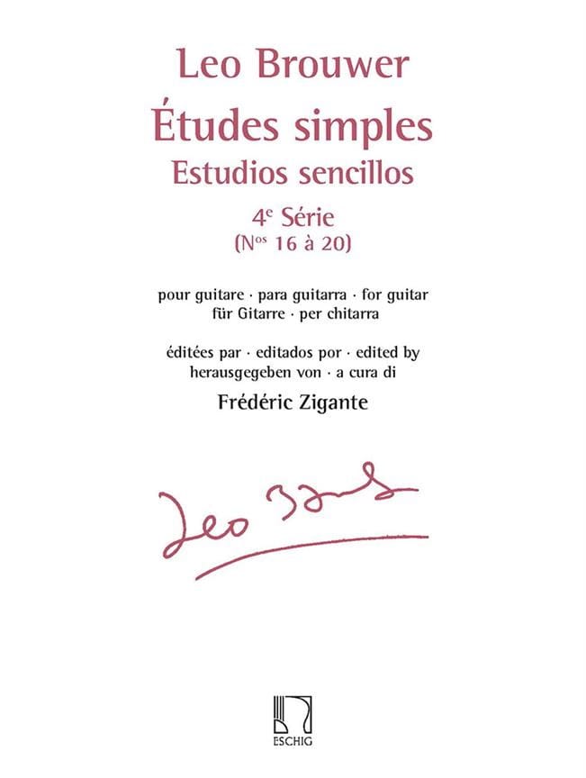 Etudes Simples - 4ème Série BROUWER Partition Guitare