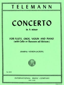 Concerto A minor - Flute oboe violin piano TELEMANN Partition Quatuors