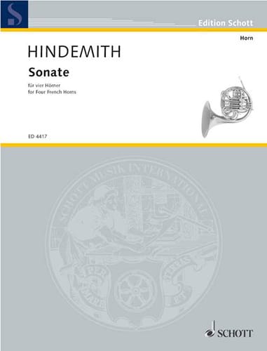 Sonate für 4 Hörner - Partitur HINDEMITH Partition Grand format