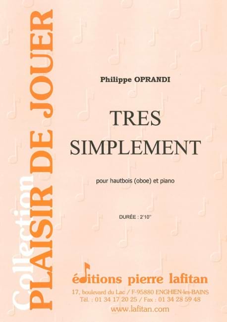 Très simplement Philippe Oprandi Partition Hautbois