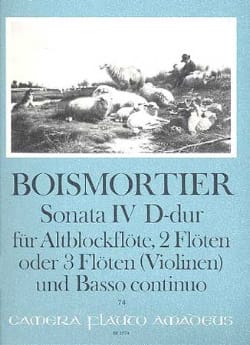 Sonata Nr. 4 D-Dur- Altblockflöte 2 Flöten u. BC - BOISMORTIER