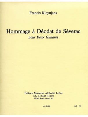 Hommage à Déodat de Séverac Francis Kleynjans Partition Guitare