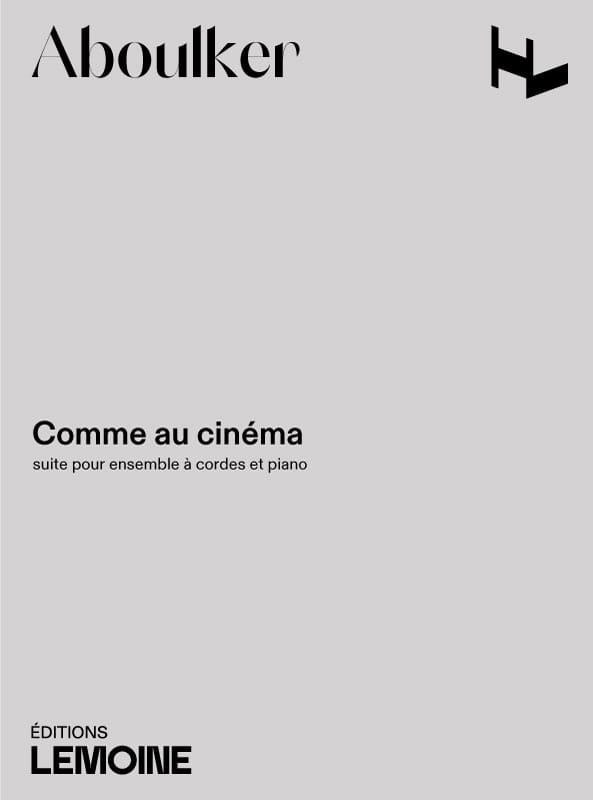 Comme Au Cinema Isabelle Aboulker Partition