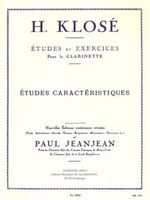 Etudes caractéristiques Hyacinthe Klosé Partition Clarinette