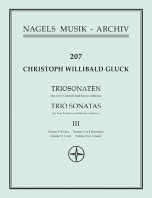 Sonates en trio n° 5 & 6 pour 2 Violons et BC GLUCK Partition Trios