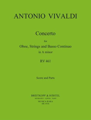 Concerto in A minor RV 461 - Oboe strings Bc - VIVALDI - Partition