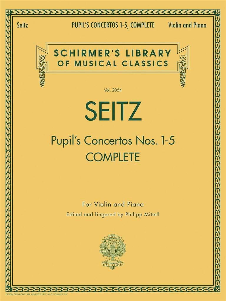 Pupil's Concertos, Complete Friedrich Seitz Partition Violon