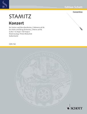 Violin-Konzert G-Dur - Violine Klavier Johann Stamitz Partition Violon