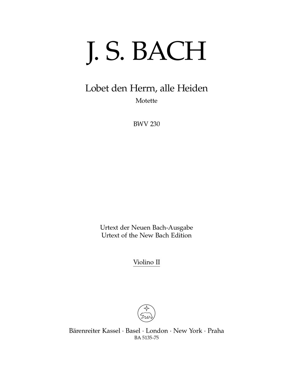Lobet den Herrn, alle Heiden. BWV 230 - violon 2 BACH Partition
