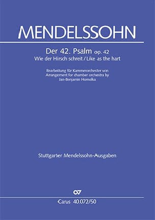 Psaume 42, opus 42 Bartholdy Felix Mendelssohn Partition Grand format
