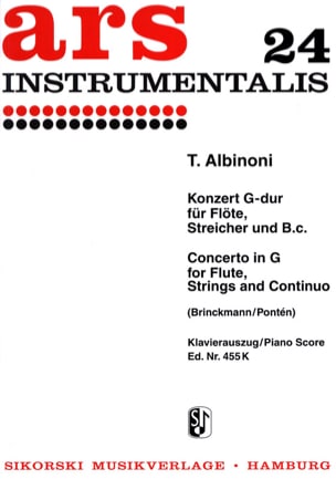 Concerto G-Dur - Flöte Klavier ALBINONI Partition Flûte traversière