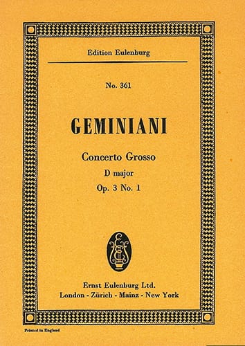 Concerto grosso D-Dur Francesco S Geminiani Partition Petit format