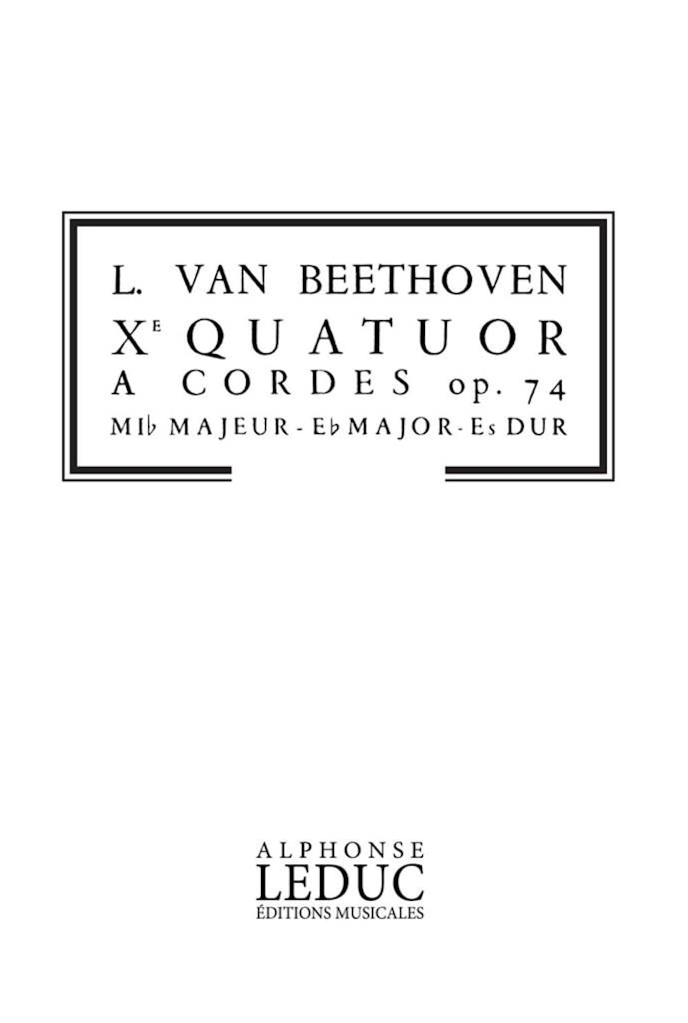 Quatuor à cordes n° 10 op. 74 - Conducteur - BEETHOVEN - Partition