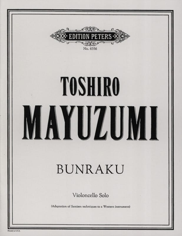 Bunraku Toshiro Mayuzumi Partition Violoncelle