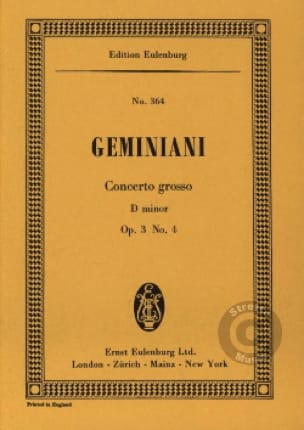 Concerto grosso d-moll Francesco S Geminiani Partition Petit format