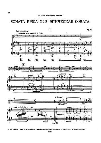Sonata Epica Op. 57 N° 3 Nicolai Medtner Partition