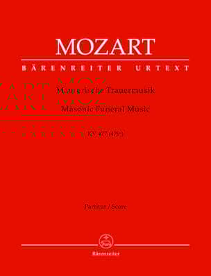 Musique funèbre maçonnique KV 477 MOZART Partition Grand format