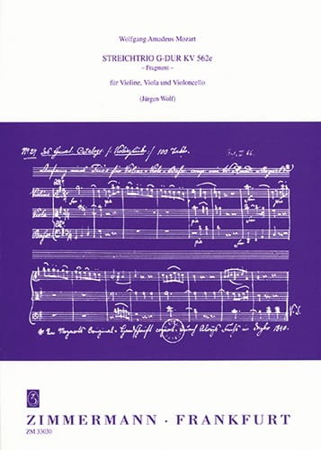 Streichtrio G-Dur Fragment KV 562e - Partitur + Stimmen - MOZART