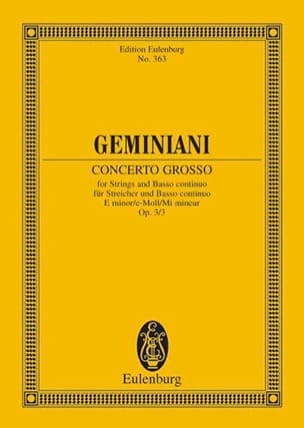 Concerto grosso e-moll Francesco S Geminiani Partition Petit format
